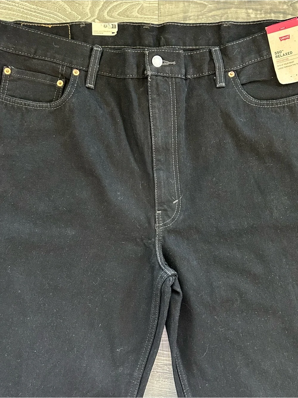 42x32 NWT Levi’s 550 Relaxed Jeans Mens Black Tapered Leg 100% Cotton 0055